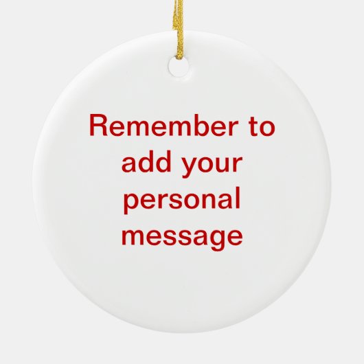 赤と金ゴールドの磁器の模様 セラミックオーナメント (裏面)