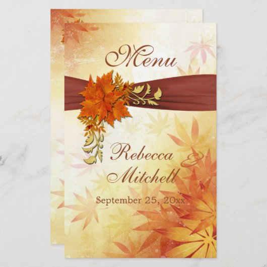 赤と金ゴールドの秋葉のメニュー (正面/裏面)