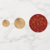 赤と金ゴールドの紅葉 コンフェッティ (裏面)