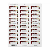 赤と金ゴールドの素朴フローラエレガントホワイト結婚ズ ラベル (フルシート)