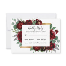 赤と金ゴールドの素朴フローラエレガントホワイト結婚ズ