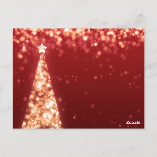 赤と金ゴールドの結婚クリスマスの感謝状 ポストカード (裏面)