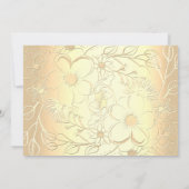 赤と金ゴールドの結婚フローラの写真招待状 招待状 (裏面)