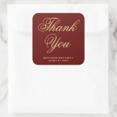 赤と金ゴールドの結婚式の引き出物シール スクエアシール (バッグ)