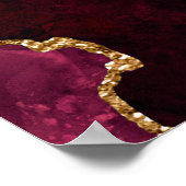 赤と金ゴールドの結婚歓迎 ポスター (角)