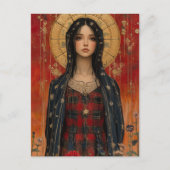 赤と金ゴールドの背景 ポストカード (正面)