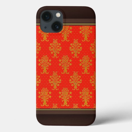 赤と金ゴールドの花柄 Case-Mate iPhoneケース (裏面)