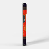 赤と金ゴールドの花柄 iPhoneケース (右側面)