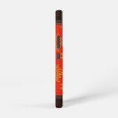 赤と金ゴールドの花柄 SAMSUNG GALAXYケース (右側面)