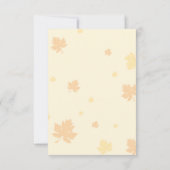赤と金ゴールドの葉秋の日付の保存 招待状 (裏面)