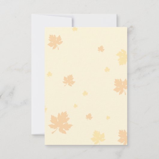 赤と金ゴールドの葉秋の日付の保存 招待状 (裏面)