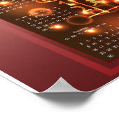 赤と金ゴールドの辰年2012カレンダー ポスター (角)