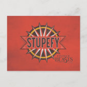 赤と金ゴールドの魔法のグラフィック ポストカード (正面)