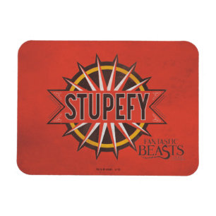 赤と金ゴールドのStupefyスペルグラフィック マグネット