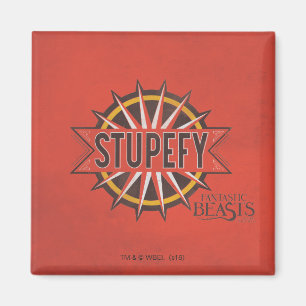 赤と金ゴールドのStupefyスペルグラフィック マグネット