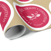 赤と金ゴールドは非常に陽気なクリスマスを持っている ラッピングペーパー (ロールコーナー)