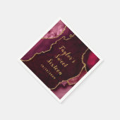 赤と金ゴールドアガテマーブルSweet sixteen スタンダードカクテルナプキン (角)