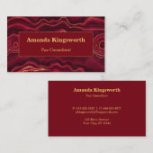 赤と金ゴールドアゲートプロフェッショナル パーソナライズされた 名刺 (正面/裏面)