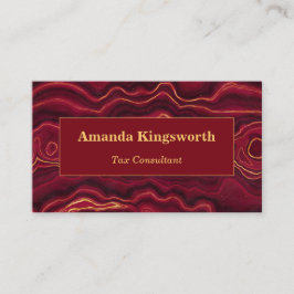 赤と金ゴールドアゲートプロフェッショナル パーソナライズされた 名刺