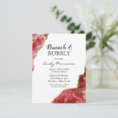 赤と金ゴールドアゲート結晶ブランチ&バブリー 招待状 (スタンド正面)