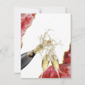 赤と金ゴールドアゲート結晶ブランチ&バブリー 招待状 (裏面)