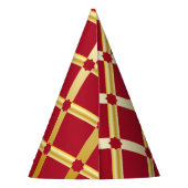赤と金ゴールドアラビアインスパイア-パーティー帽子 パーティーハット (裏面)