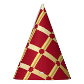赤と金ゴールドアラビアインスパイア-パーティー帽子 パーティーハット (左)
