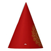 赤と金ゴールドアラビアインスパイア-パーティー帽子 パーティーハット (左)