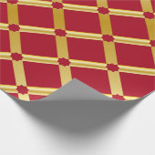 赤と金ゴールドアラベスク包装紙転が() ラッピングペーパー (角)