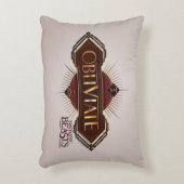 赤と金ゴールドアールデコ束縛呪文図 アクセントクッション (正面(垂直))