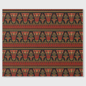 赤と金ゴールドアールデコ ラッピングペーパー (フラット)