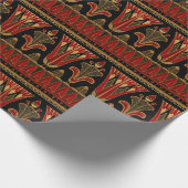 赤と金ゴールドアールデコ ラッピングペーパー (角)