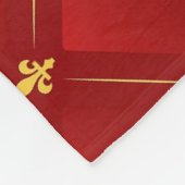 赤と金ゴールドアールヌーボー フリースブランケット (角)