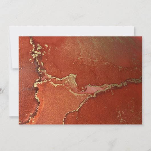 赤と金ゴールドインク抽象芸術アートカー空白のド サンキューカード (正面)