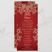 赤と金ゴールドインディアンスタイルのメニューカード メニュー (正面/裏面)