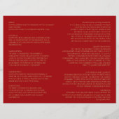 赤と金ゴールドインディアンダマスクヒンズー結婚式 プログラム (裏面)