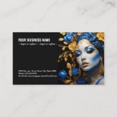 赤と金ゴールドエレガンス：美しいh6のポートレート 名刺 (裏面)