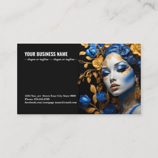 赤と金ゴールドエレガンス：美しいh6のポートレート 名刺 (裏面)