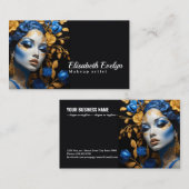 赤と金ゴールドエレガンス：美しいh6のポートレート 名刺 (正面/裏面)