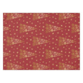 赤と金ゴールドエレガントのクリスマスツリー テーブルクロス (正面(横))