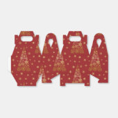 赤と金ゴールドエレガントのクリスマスツリー フェイバーボックス (折り畳みなし)