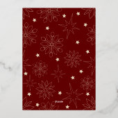 赤と金ゴールドエレガントのトナカイのメリークリスマス 箔シーズンカード (裏面)