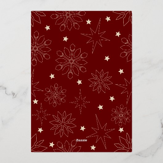 赤と金ゴールドエレガントのトナカイのメリークリスマス 箔シーズンカード (裏面)