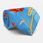 赤と金ゴールドエレガントグリッター思い出のポピーたち ネクタイ (ロール)