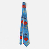 赤と金ゴールドエレガントグリッター思い出のポピーたち ネクタイ (裏面)