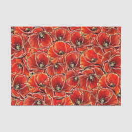 赤と金ゴールドエレガントグリッター思い出のポピーたち 薄葉紙