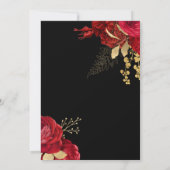 赤と金ゴールドエレガントバラ結婚式招待状 招待状 (裏面)