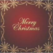 赤と金ゴールドエレガントメリークリスマスデザイン シール (正面)
