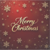 赤と金ゴールドエレガントメリークリスマスデザイン シール (正面)