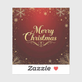 赤と金ゴールドエレガントメリークリスマスデザイン シール